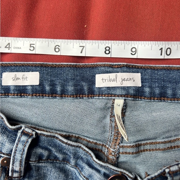 Tribal, slim, fit jeans, medium/light wash size 14 - Picture 3 of 5
